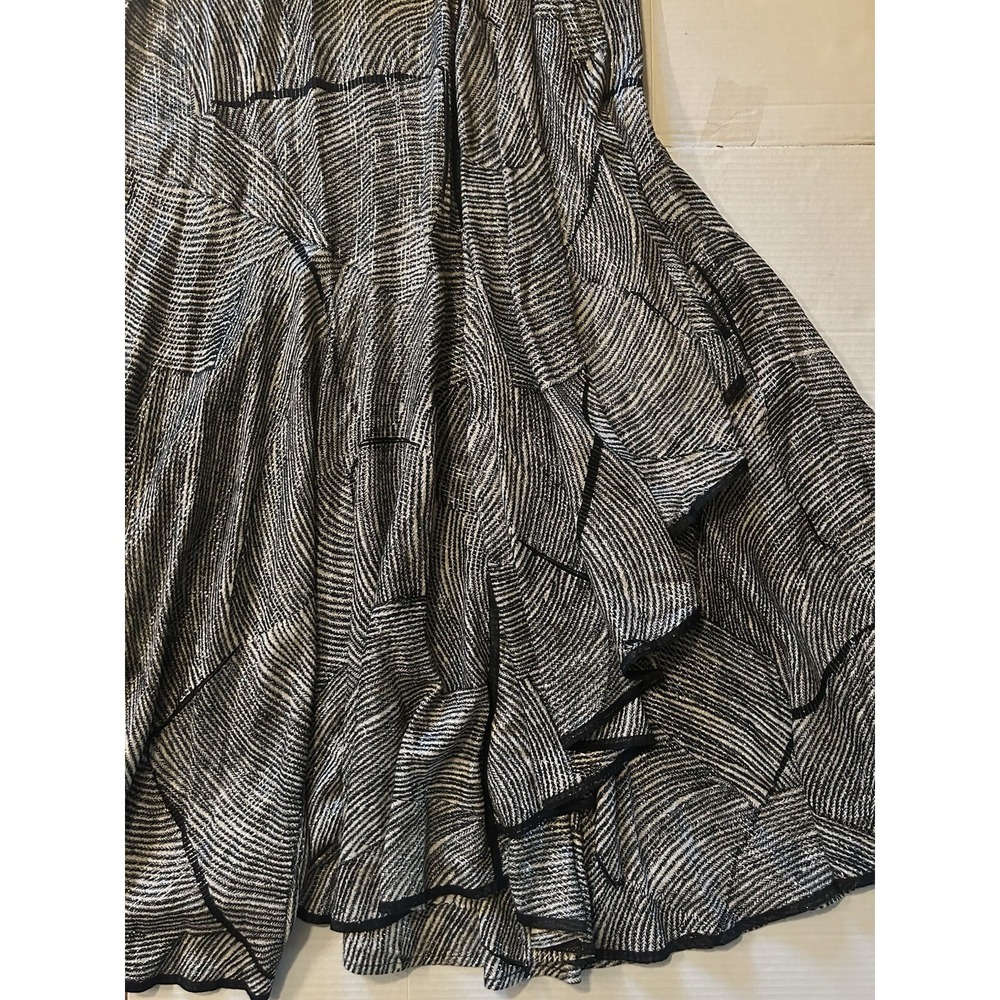 Ashro Maxi Dress Black & Silver Metallic Flowy Dress Sleeveless Size Large - Picture 7 of 8